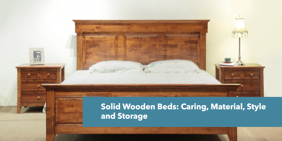 solid wooden bed