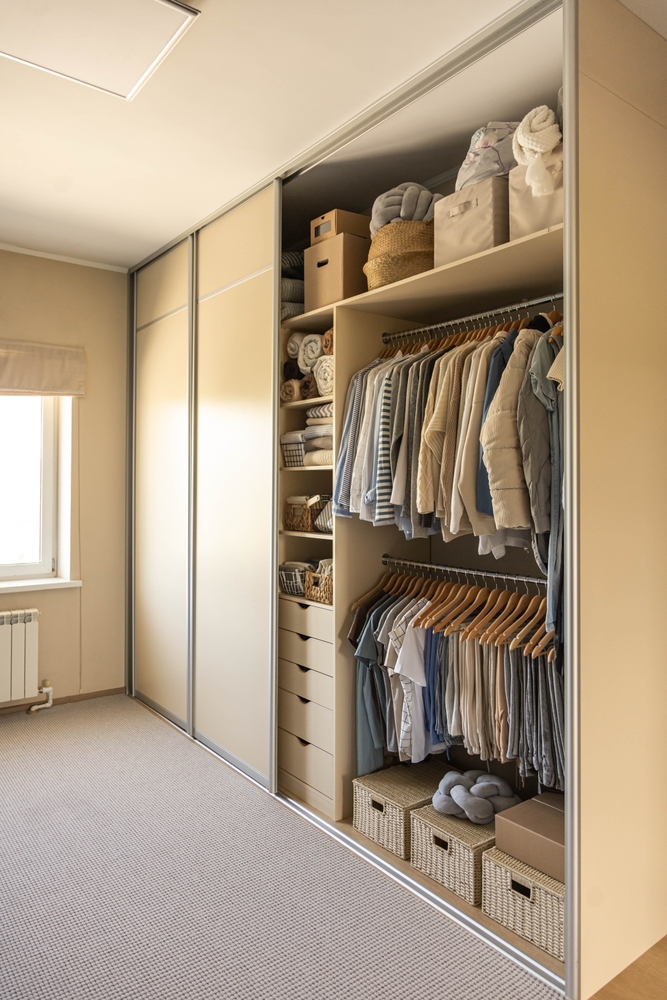 modern wardrobe in brown
